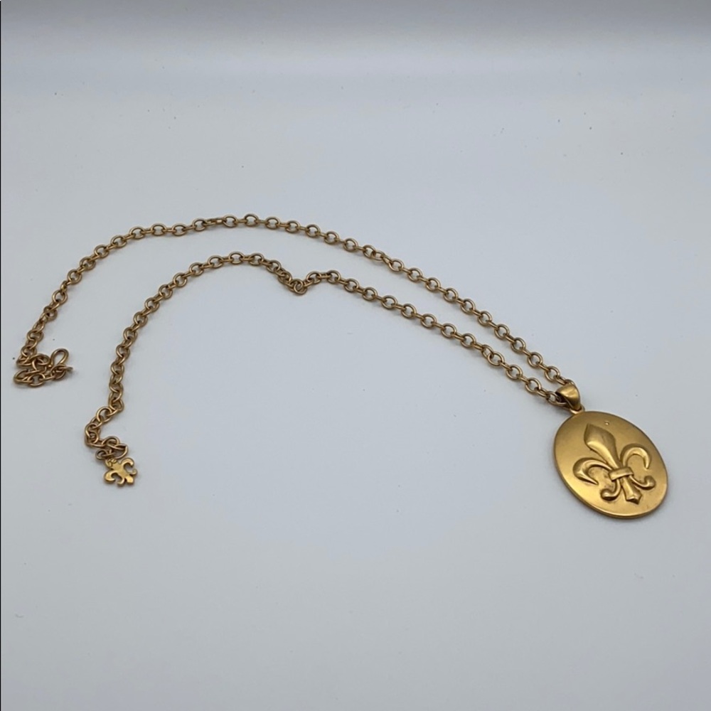 ABC gold plated necklace with fleur de lys